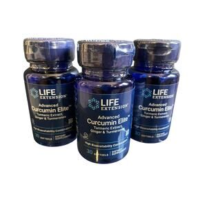 Life Extension Adv. Curcumin Elite Turmeric Extract 30 Softgels ea 3 Bottles New